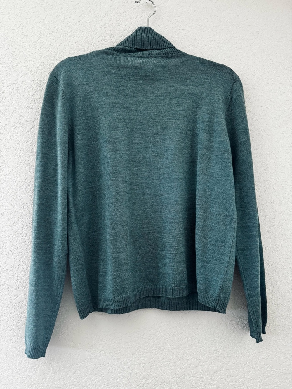 Pendleton Merino Wool Micro Rib Turtleneck Teal - Picture 5 of 9